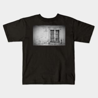 Window in Cigoc in Central Croatia Kids T-Shirt